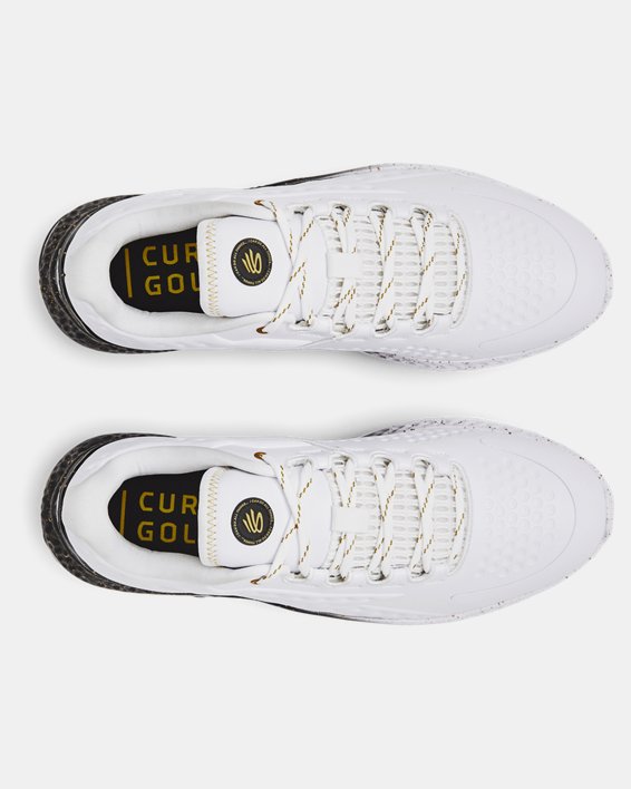 男士UA Curry 1高爾夫球鞋 in White image number 2